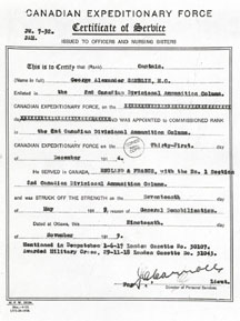 George Alexander Gamblin Discharge Certificate