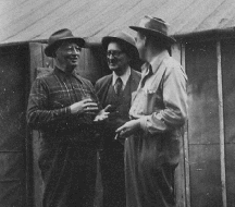 George A. and Walter H. Gamblin at Walter's fishing camp on Little Lyons Lake